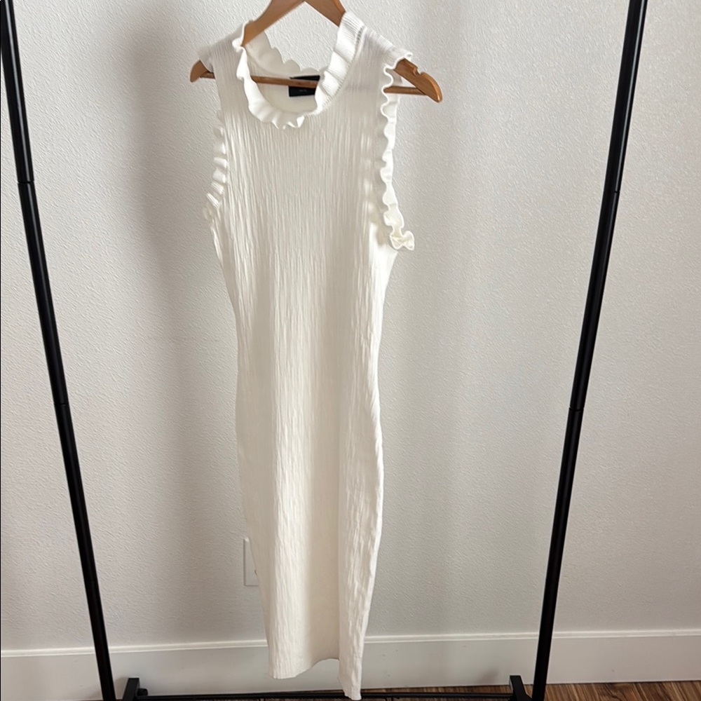 Modern Citizen White Halter Sheath Midi Dress